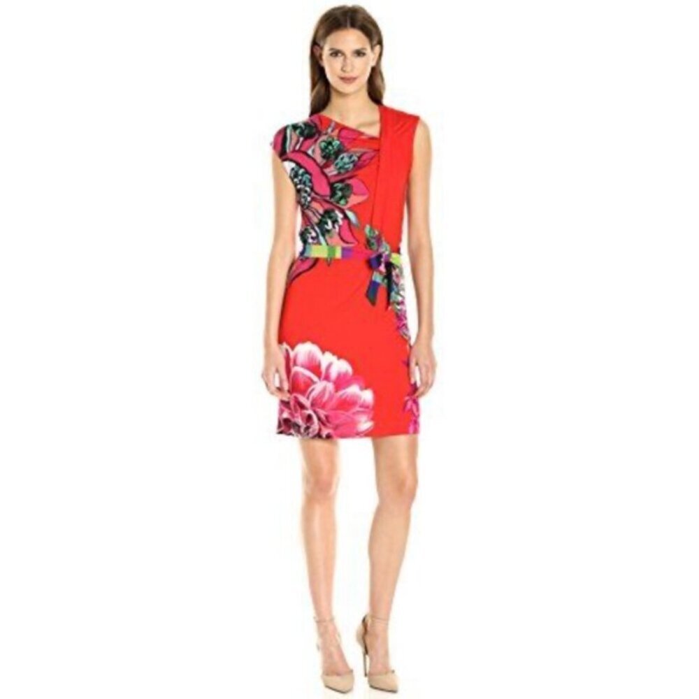 Desigual BULGARIA🇧🇬MADE Floral‎ Knitted Short Sleeve Dress 73V2WF5 Size MEDIUM